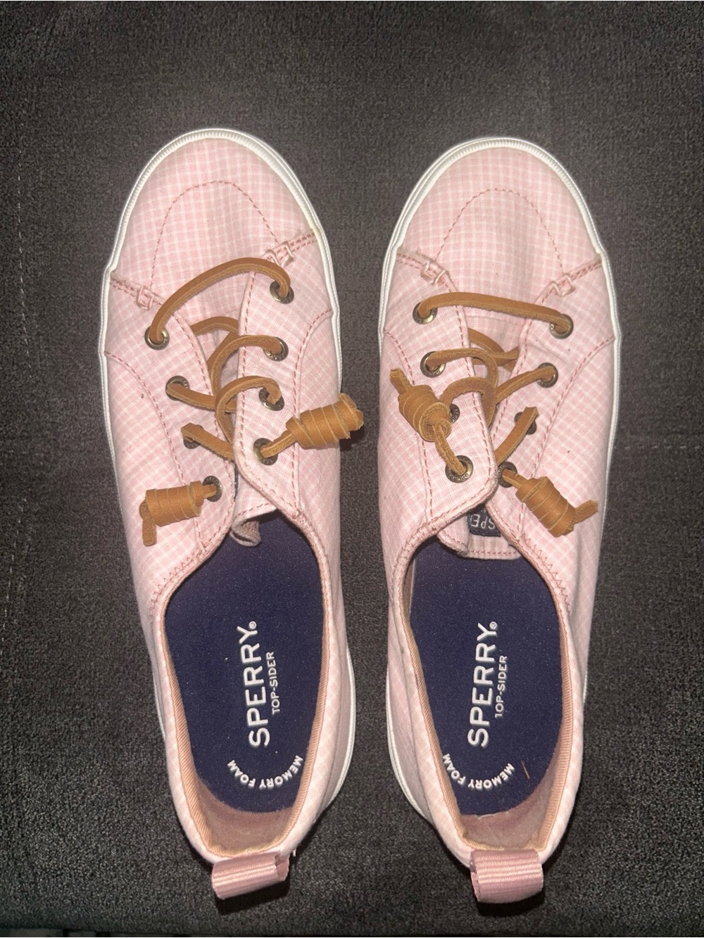 Sperry Pink Low-Top Canvas Sneakers. 7.5. Gently used.